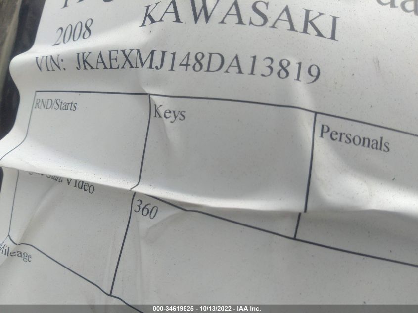 2008 KAWASAKI EX250 J JKAEXMJ148DA13819