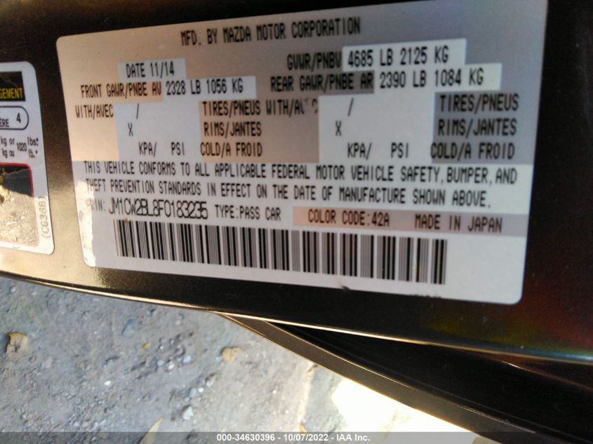 2015 MAZDA MAZDA5 SPORT JM1CW2BL8F0183235