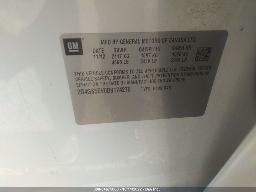 2013 BUICK REGAL TURBO PREMIUM 1 2G4GS5EV0D9174278