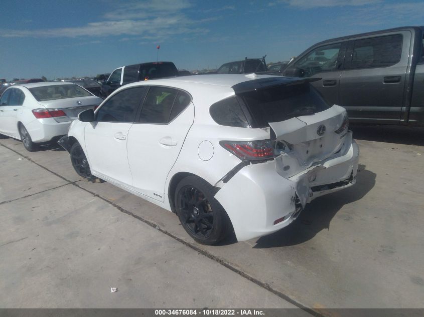 2013 LEXUS CT 200H HYBRID JTHKD5BHXD2132639