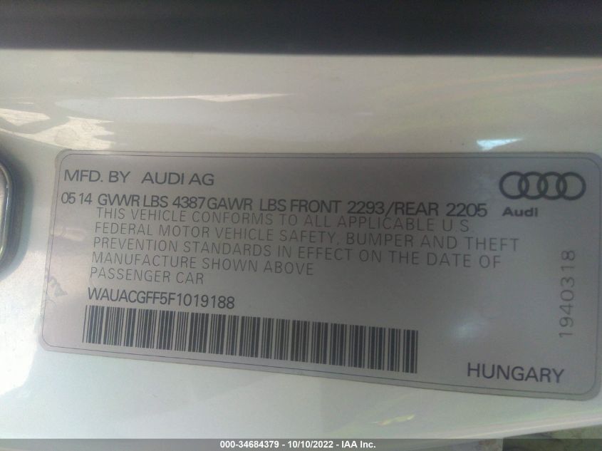2015 AUDI A3 1.8T PREMIUM WAUACGFF5F1019188