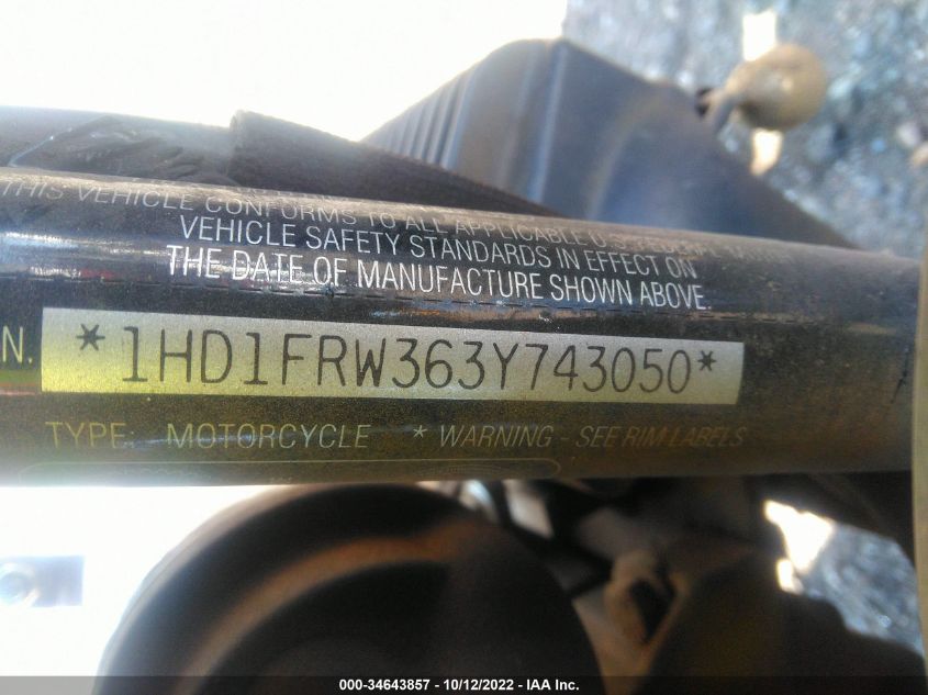 2003 HARLEY-DAVIDSON FLHRCI 1HD1FRW363Y743050