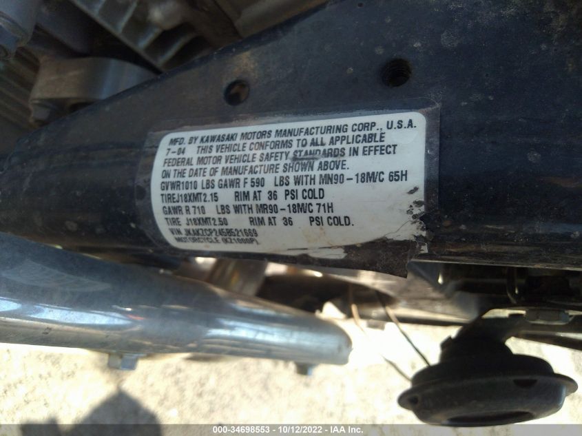 2005 KAWASAKI KZ1000 P JKAKZCP245B521669