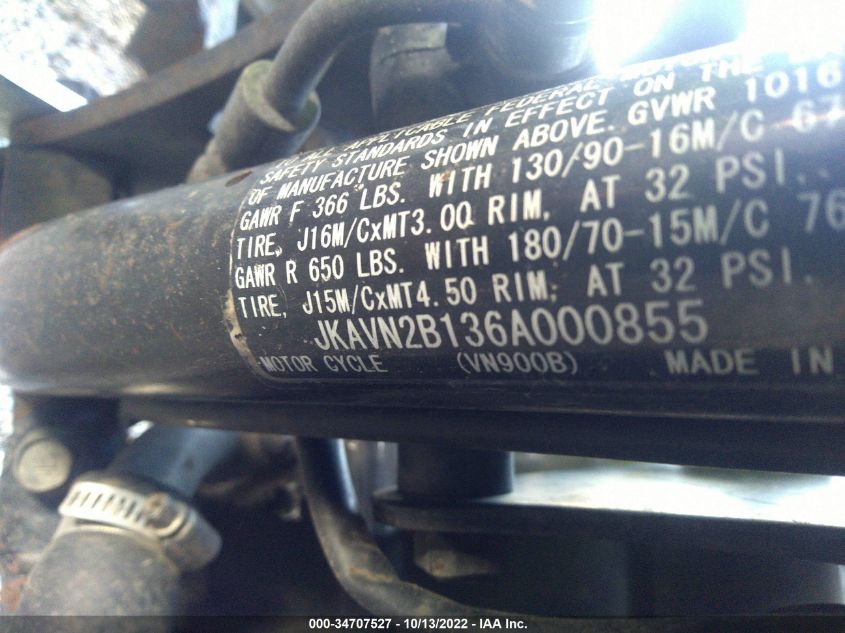 2006 KAWASAKI VN900 B JKAVN2B136A000855