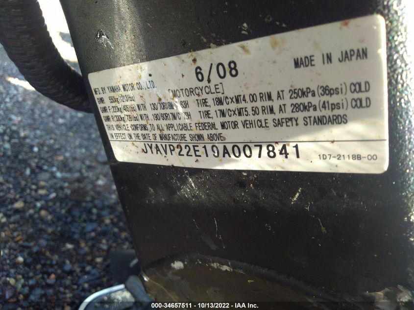 2009 YAMAHA XV1900 CT JYAVP22E19A007841