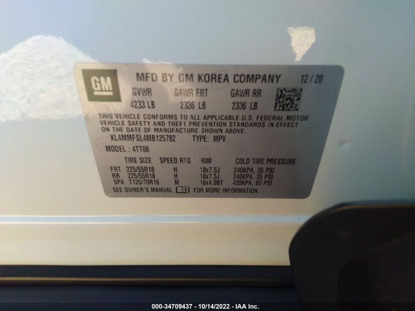 2021 BUICK ENCORE GX ESSENCE KL4MMFSL4MB125782