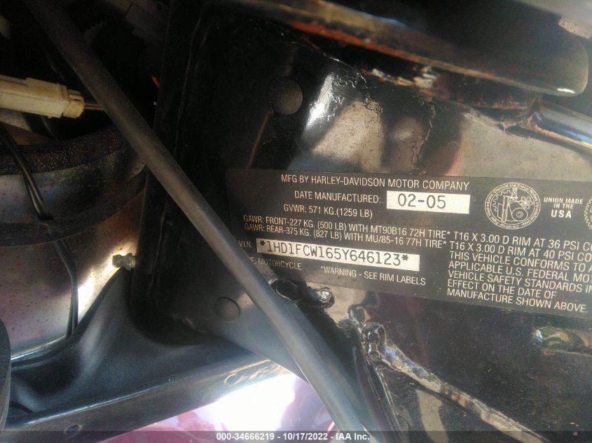 2005 HARLEY-DAVIDSON FLHTCUI 1HD1FCW165Y646123