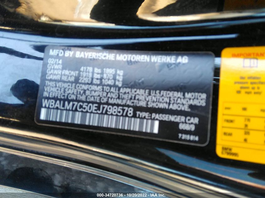 2014 BMW Z4 SDRIVE35I WBALM7C50EJ798578
