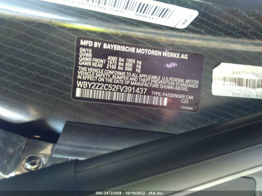 2015 BMW I8 WBY2Z2C52FV391437