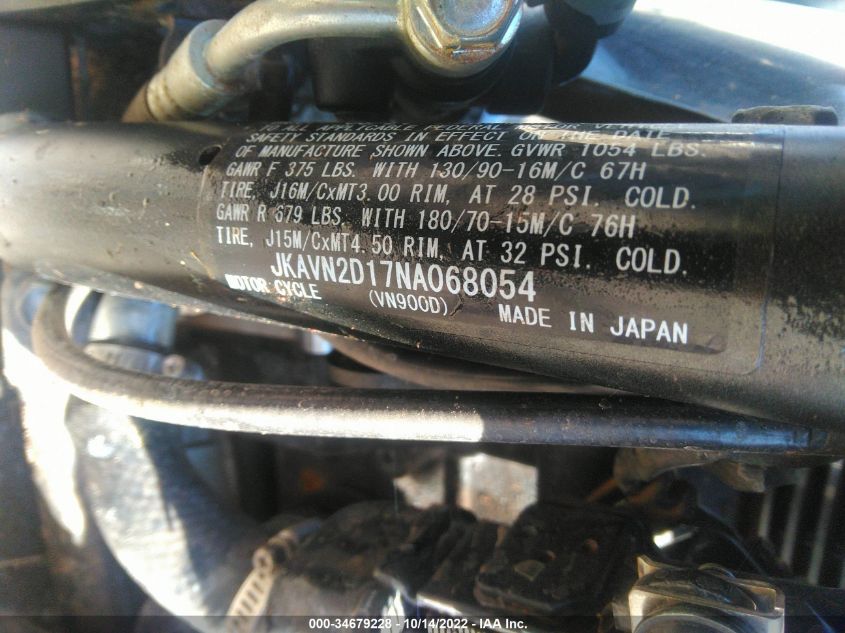 2022 KAWASAKI VN900 D JKAVN2D17NA068054