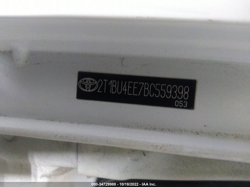 2011 TOYOTA COROLLA VIN: 2T1BU4EE7BC559398