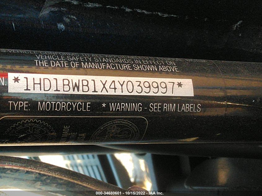 2004 HARLEY-DAVIDSON FLSTCI 1HD1BWB1X4Y039997