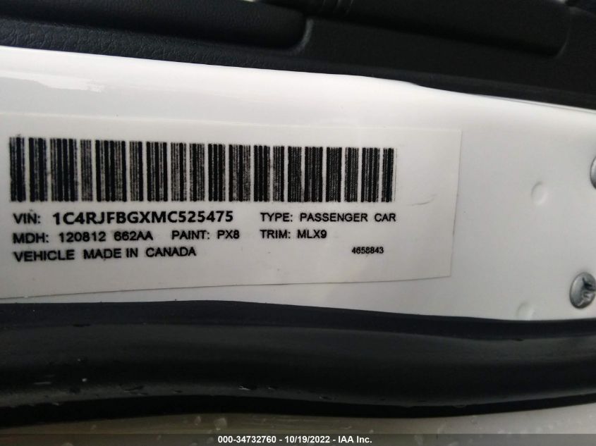 2021 JEEP GRAND CHEROKEE LIMITED - 1C4RJFBGXMC525475