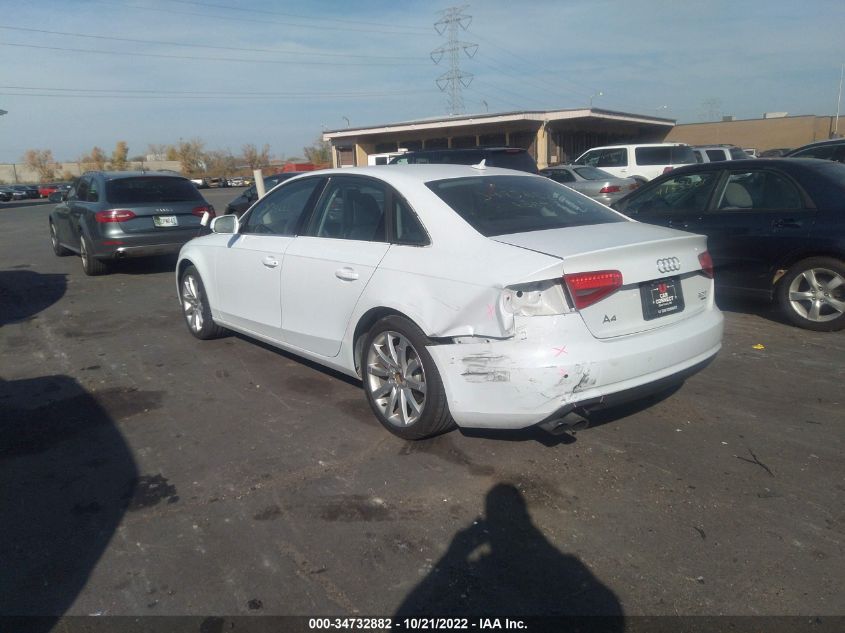 2013 AUDI A4 PREMIUM PLUS WAUFFAFL1DN029092
