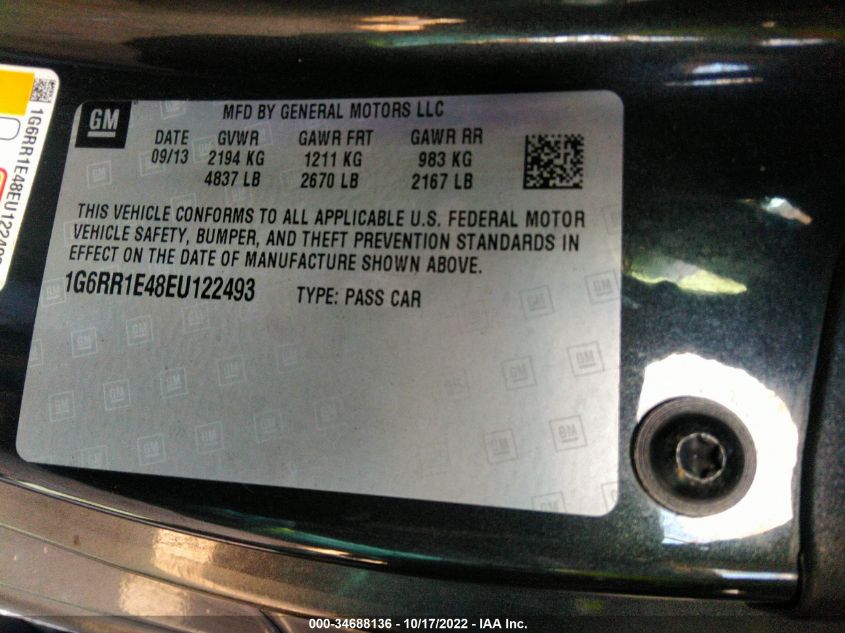 2014 CADILLAC ELR 1G6RR1E48EU122493