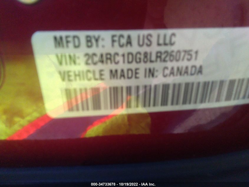 2020 CHRYSLER VOYAGER LXI 2C4RC1DG8LR260751