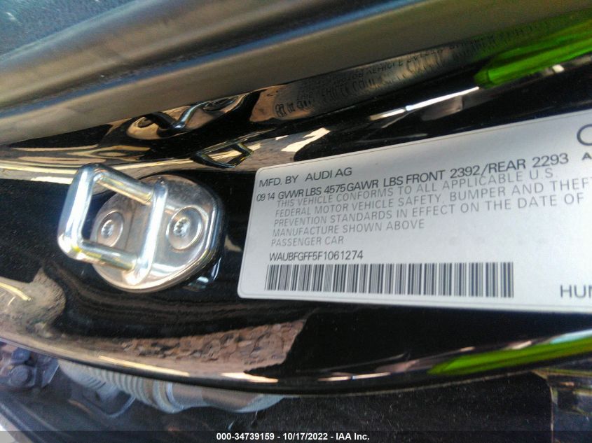2015 AUDI S3/A3 2.0T PREMIUM WAUBFGFF5F1061274