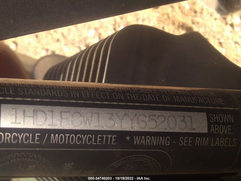 2000 HARLEY-DAVIDSON FLHTCUI 1HD1FCW13YY652031