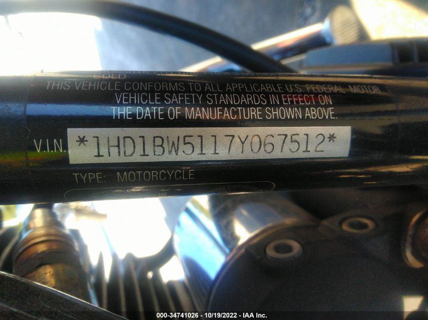 2007 HARLEY-DAVIDSON FLSTC 1HD1BW5117Y067512