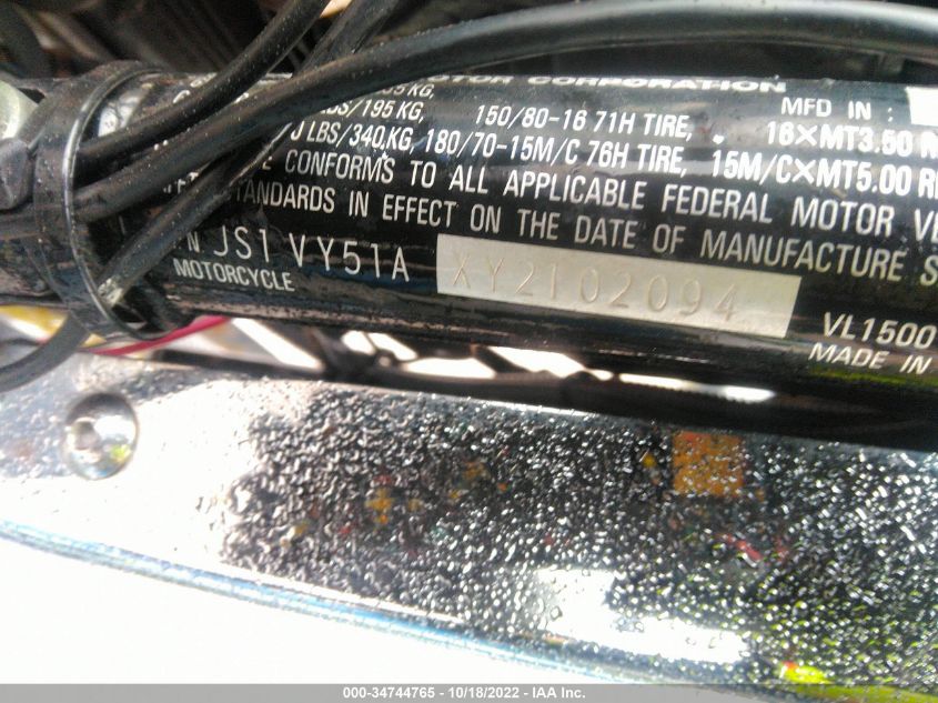 2000 SUZUKI VL1500 JS1VY51AXY2102094