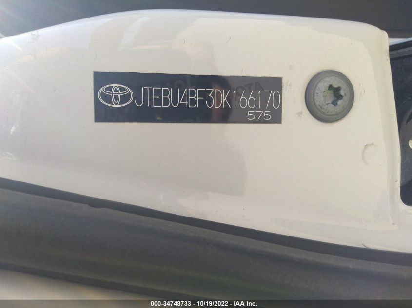 2013 TOYOTA FJ CRUISER JTEBU4BF3DK166170