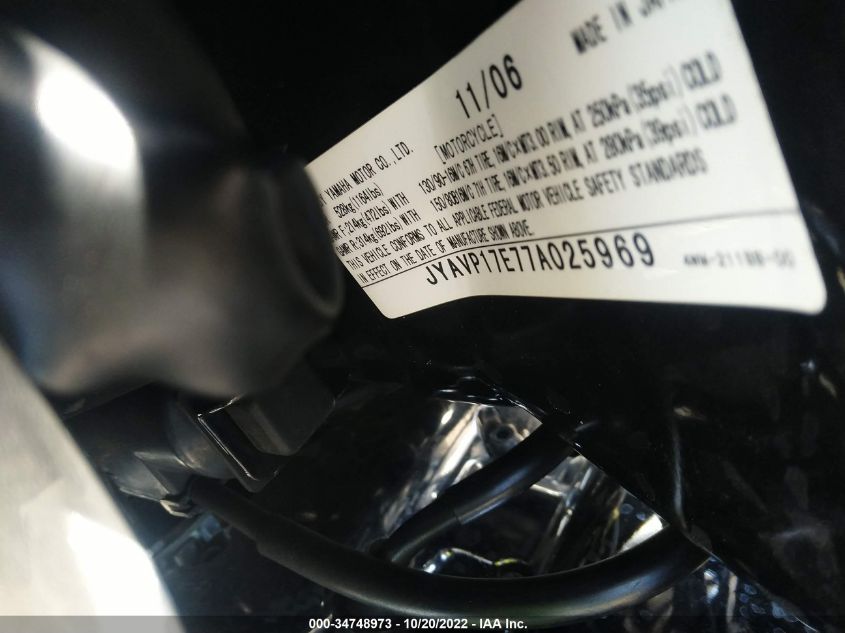 2007 YAMAHA XV1700 A JYAVP17E77A025969