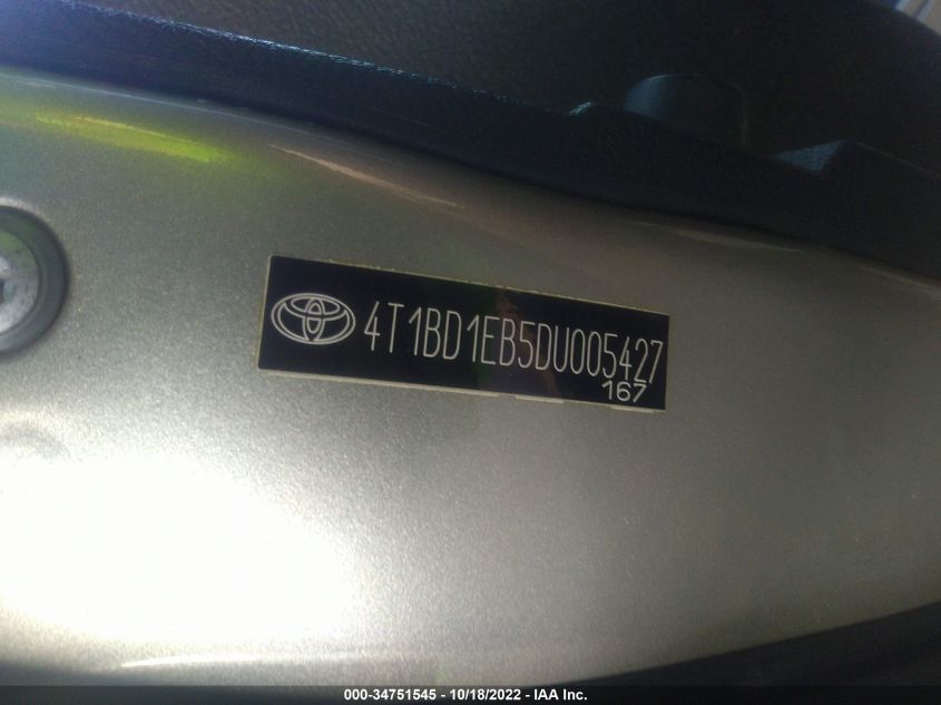 2013 TOYOTA AVALON HYBRID XLE PREMIUM 4T1BD1EB5DU005427