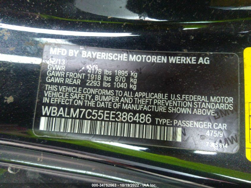 2014 BMW Z4 SDRIVE35I WBALM7C55EE386486