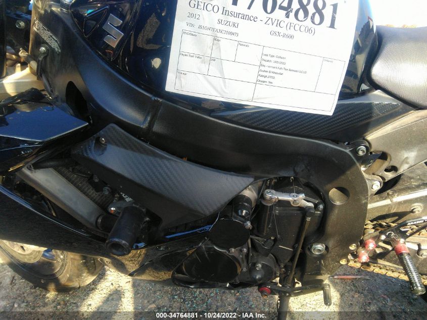 2012 SUZUKI GSX-R600 - JS1GN7FAXC2100473