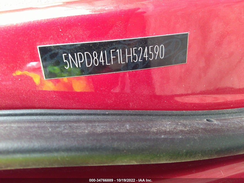VIN 5NPD84LF1LH524590 2020 HYUNDAI ELANTRA SEL