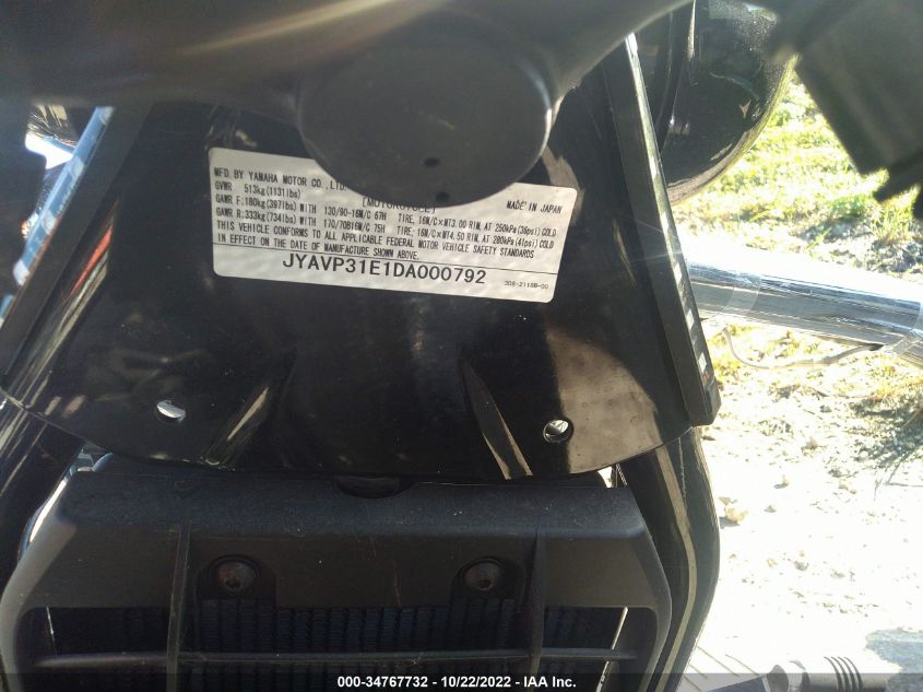 2013 YAMAHA XVS1300 A JYAVP31E1DA000792