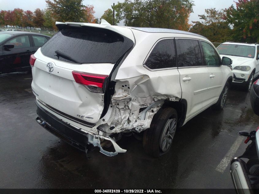 2018 TOYOTA HIGHLANDER XLE 5TDJZRFH9JS558794