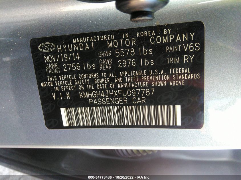 2015 HYUNDAI EQUUS SIGNATURE/ULTIMATE KMHGH4JHXFU097787