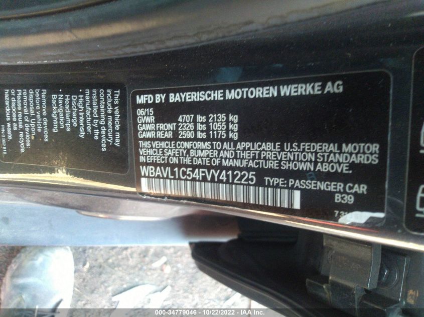 2015 BMW X1 XDRIVE28I WBAVL1C54FVY41225