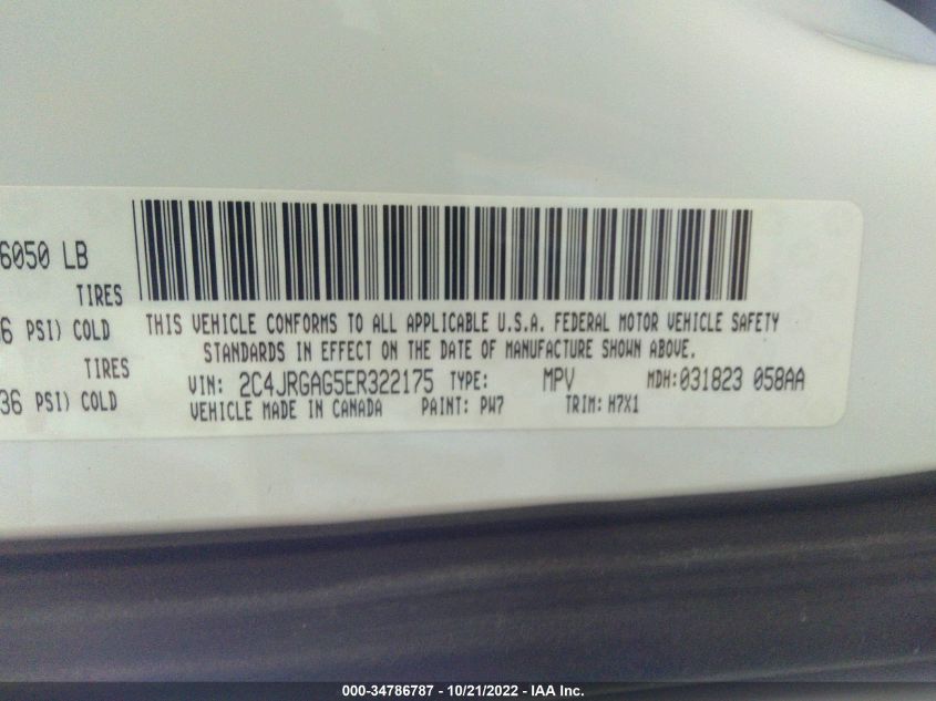 2014 RAM CARGO VAN TRADESMAN 2C4JRGAG5ER322175
