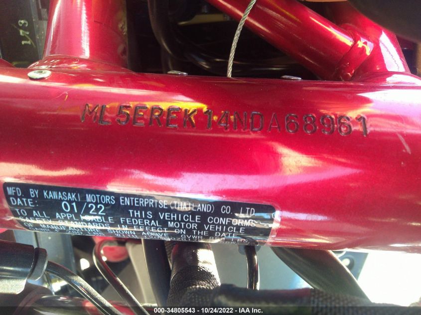 2022 KAWASAKI ER650 K ML5EREK14NDA68961