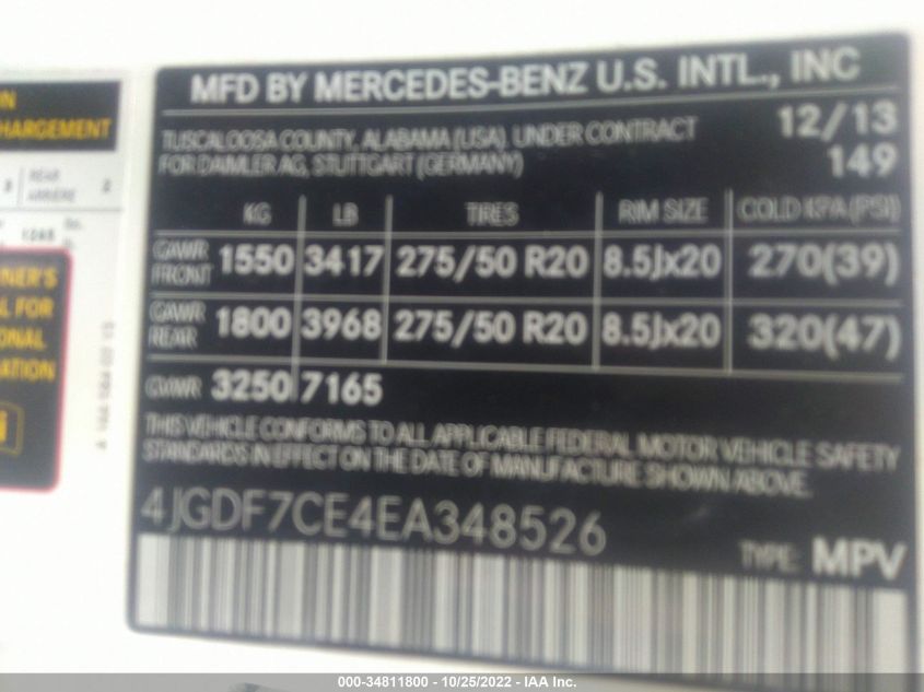 2014 MERCEDES-BENZ GL-CLASS GL 450 4JGDF7CE4EA348526