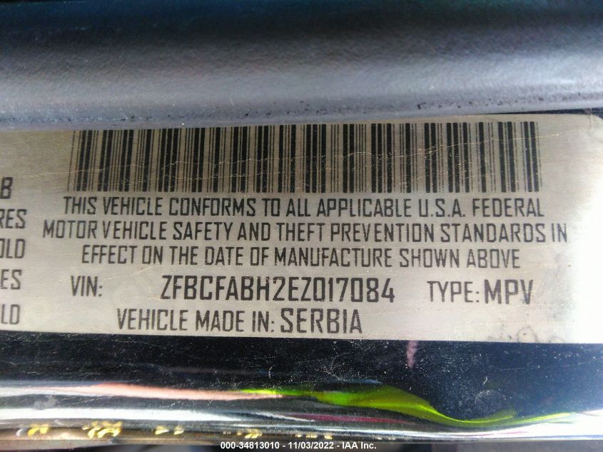 2014 FIAT 500L EASY ZFBCFABH2EZ017084