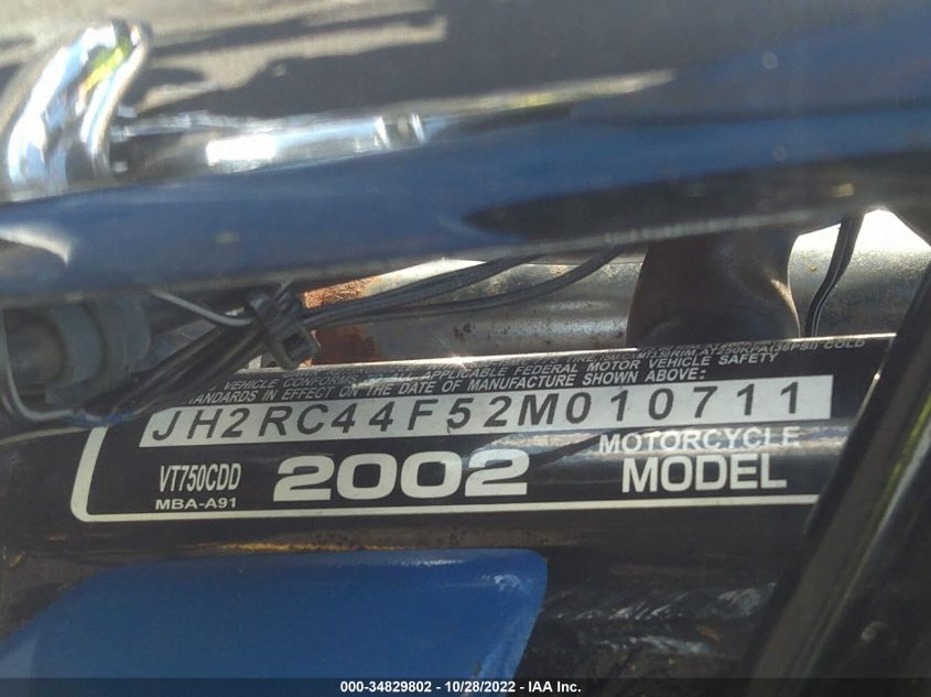 2002 HONDA VT750 CDD JH2RC44F52M010711