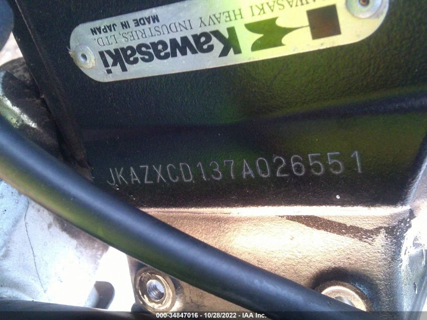 2007 KAWASAKI ZX1000 D JKAZXCD137A026551