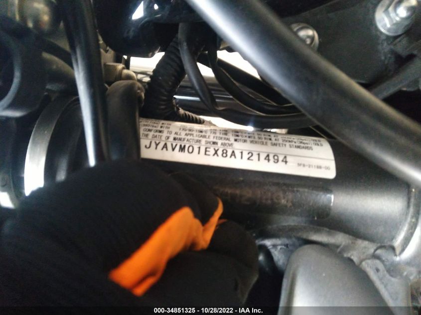 2008 YAMAHA XVS650 A/AT JYAVM01EX8A121494