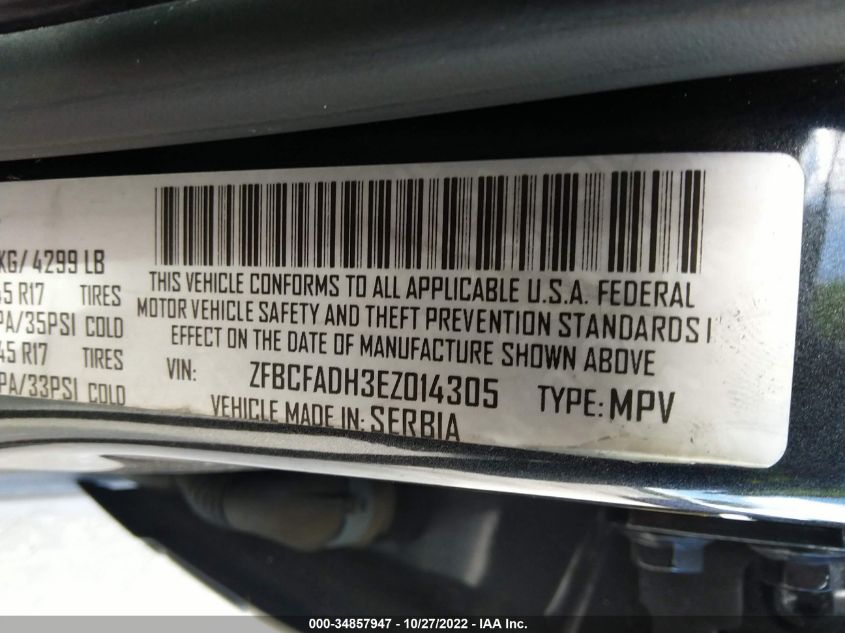 2014 FIAT 500L TREKKING ZFBCFADH3EZ014305
