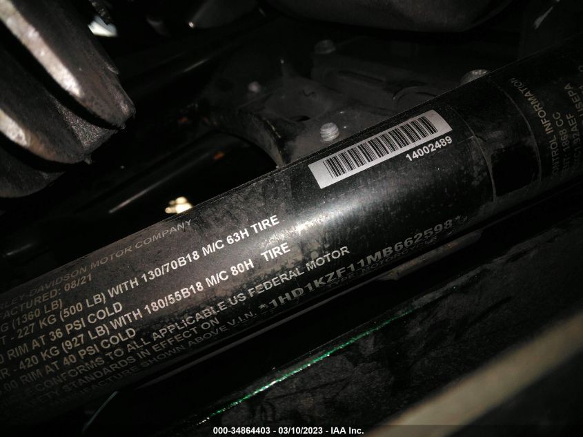 2021 HARLEY-DAVIDSON FLTRK 1HD1KZF11MB662598