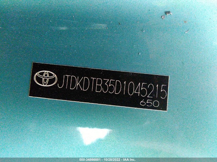 2013 TOYOTA PRIUS C ONE/TWO/THREE/FOUR JTDKDTB35D1045215