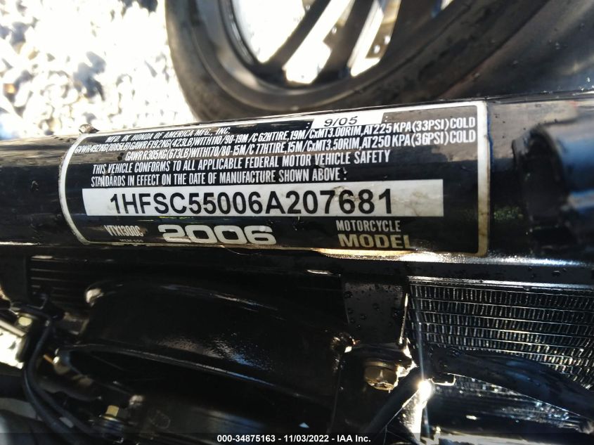 2006 HONDA VTX1300 C 1HFSC55006A207681