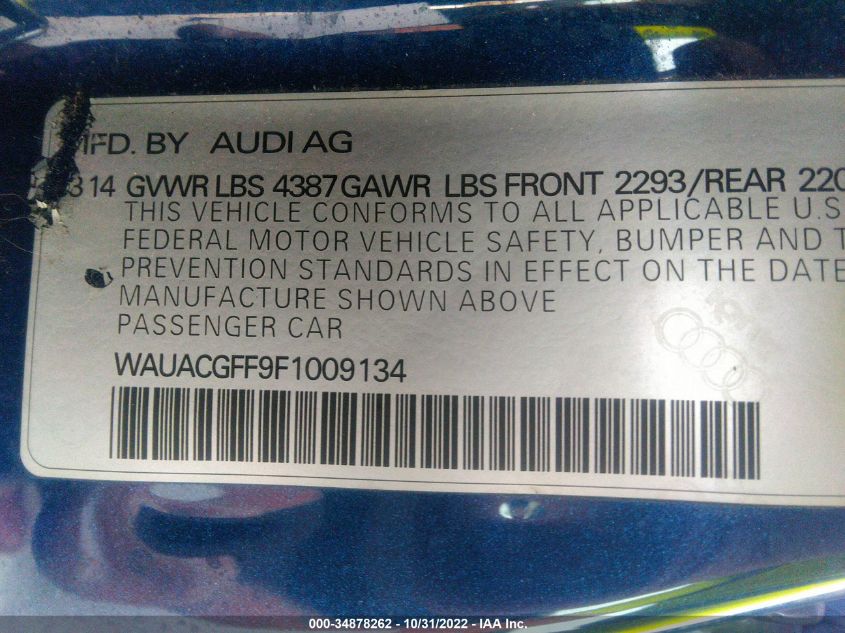 2015 AUDI A3 1.8T PREMIUM WAUACGFF9F1009134