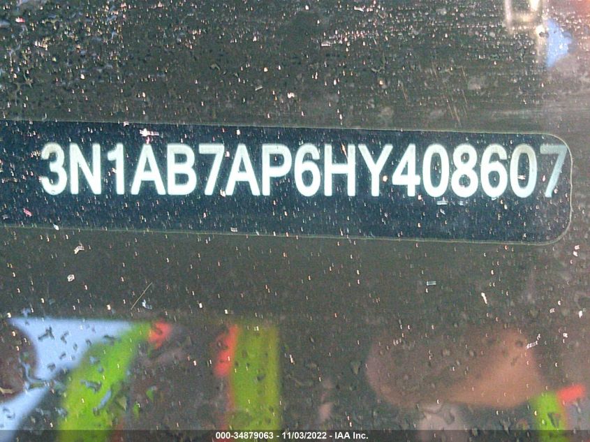 VIN 3N1AB7AP6HY408607 2017 NISSAN SENTRA SV