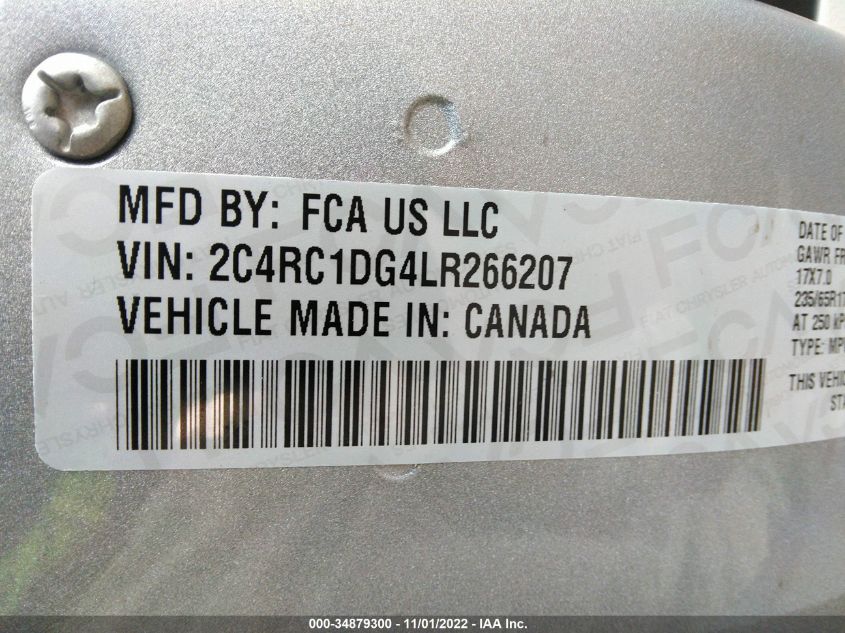 2020 CHRYSLER VOYAGER LXI 2C4RC1DG4LR266207