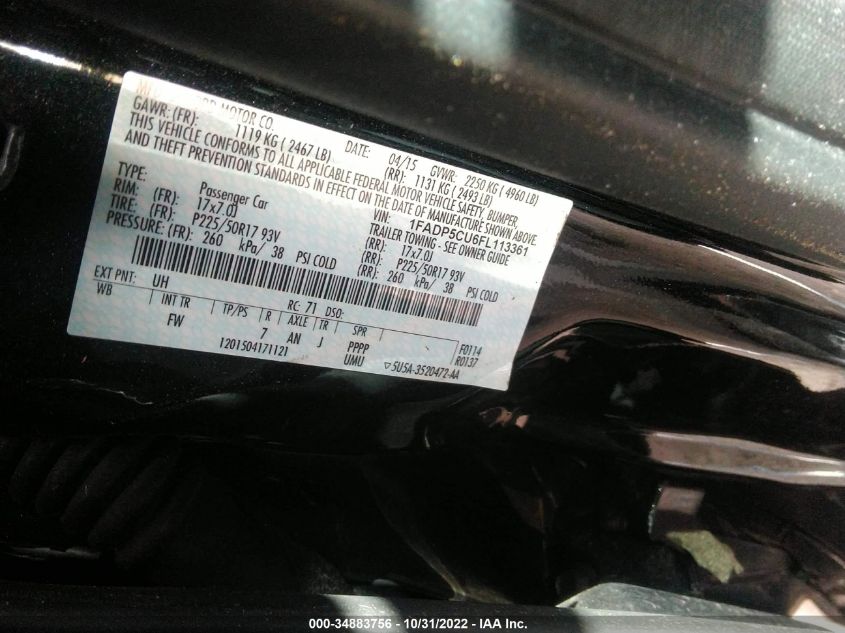 2015 FORD C-MAX ENERGI SEL 1FADP5CU6FL113361