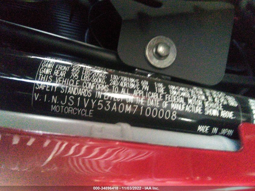 2021 SUZUKI VZR1800 JS1VY53A0M7100008